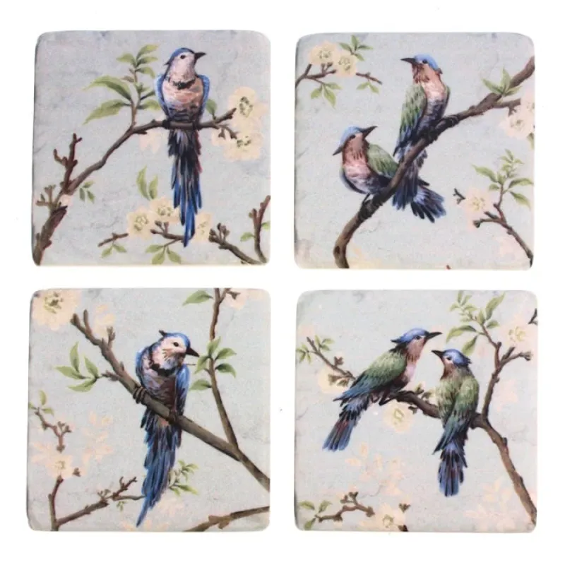 onderzetters vogel op tak s/4